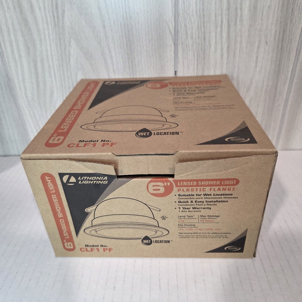 Lithonia 6" Recessed White Wet Light For Showers, Wet Locations Bulb Included